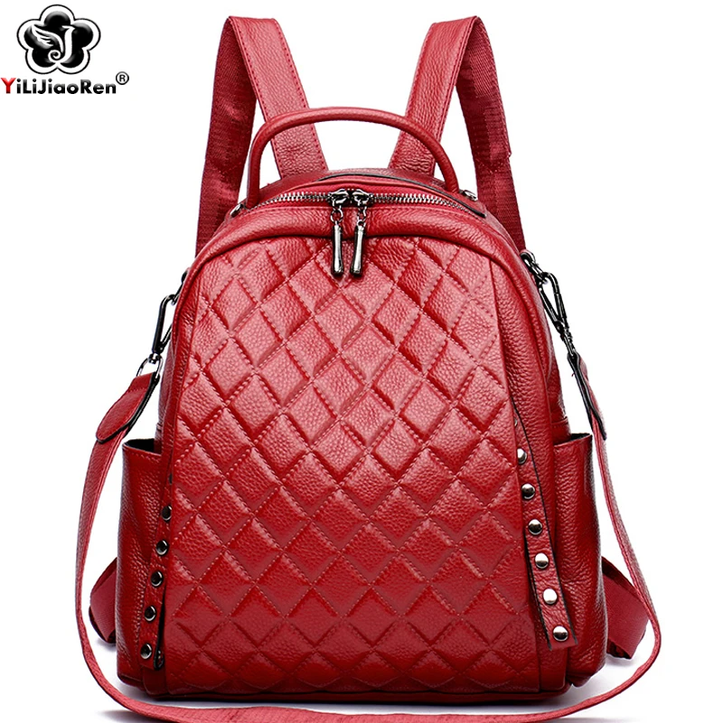 Genuíno couro mochila feminina - Luxury Bags Girls avaliação e preço