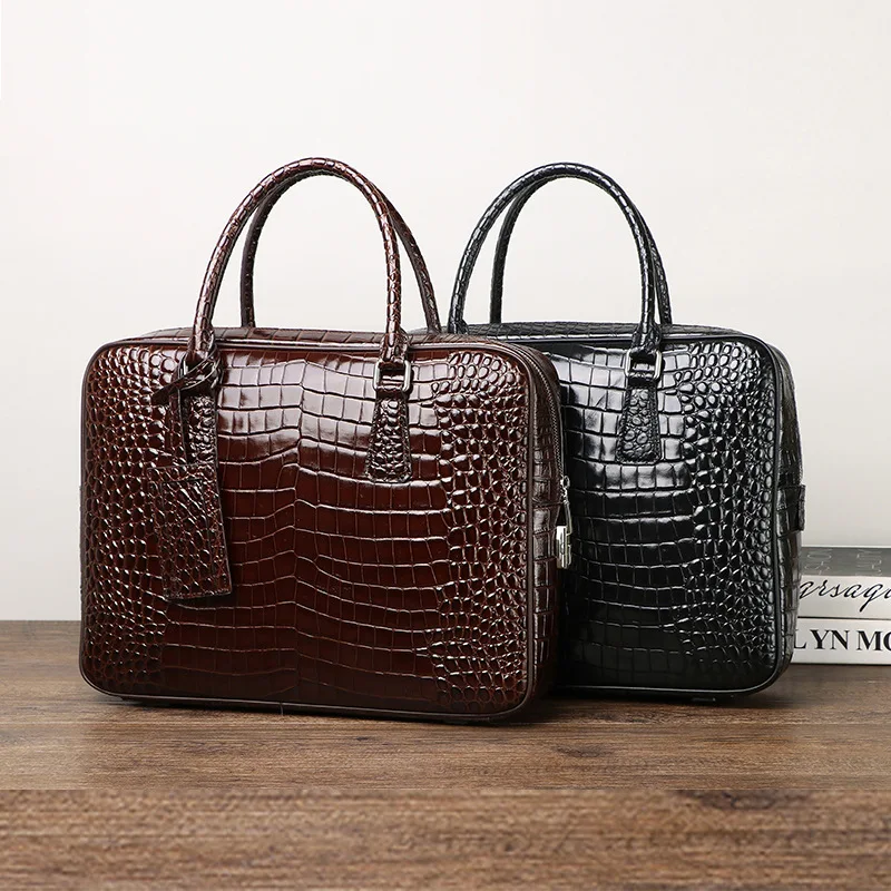 2025 novo luxo jacaré padrão d - Luxury Bags That Fit Laptop avaliação e preço