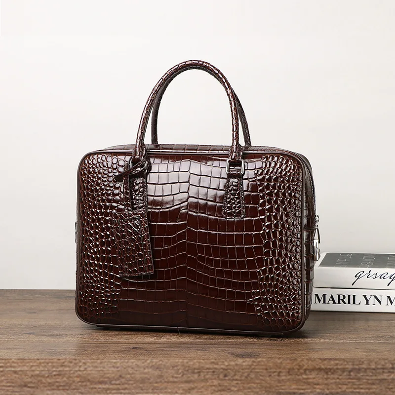 2025 novo luxo jacaré padrão d - Luxury Bags That Fit Laptop avaliação e preço